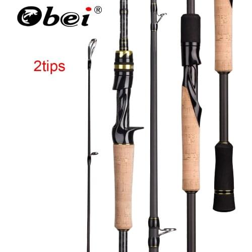 Obei Elf Casting Spinning Fishing Rod1.8 2.1 2.4m M/MH Travel Street Bait Double Tips Fast Rod Vara De Pesca Fishing Rod