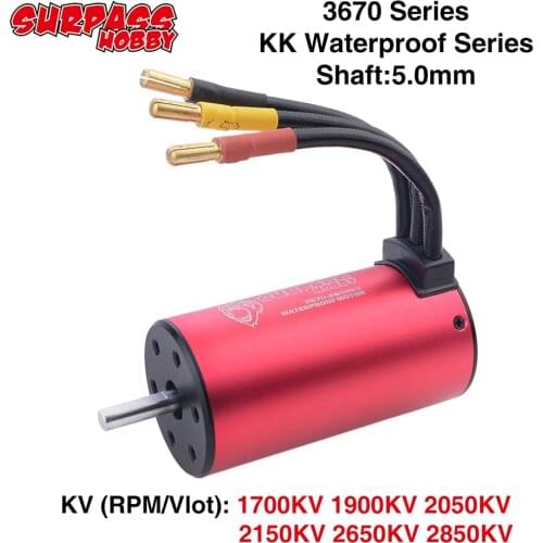SURPASSHOBBY 3670 Waterproof Brushless Motor 5mm 1700KV 1900KV 2050KV 2150KV 2650KV 2850KV for 1/10 RC Drift Racing Off-road Car