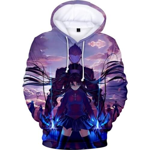 3D print Kawaii Fate Stay Night Hoodie Men/Women Fashion Harajuku Style Sweatshirt Fate Stay Night Mens Hoodies Pullovers