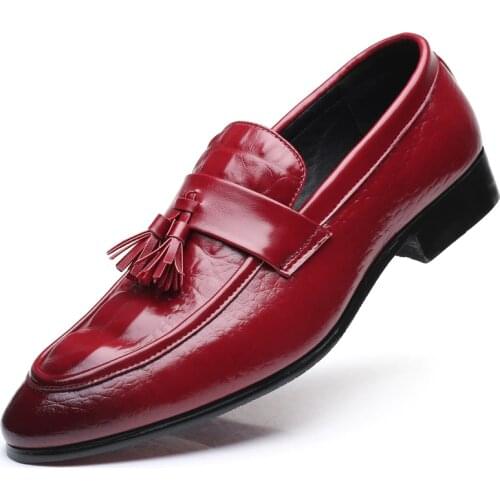 Formal Shoes Men Classic Tassel Loafers Men Shoes Leather Sepatu Slip On Pria Office Shoes Men Elegant Luxury Dress Sepatu Pria
