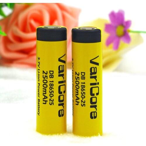 VariCore DB18650-25 Original 18650 2500mAh Li-Ion Rechargeable Battery 3.7V Power 20A discharge Strong light flashligh batteries