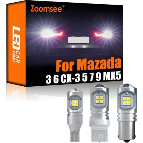 Zoomsee 2Pcs White Reverse LED For Mazda 3 BK BL BM BN 6 GG GH GJ GL CX3 CX5 CX7 CX9 MX5 Miata Canbus Exterior Backup Tail Light