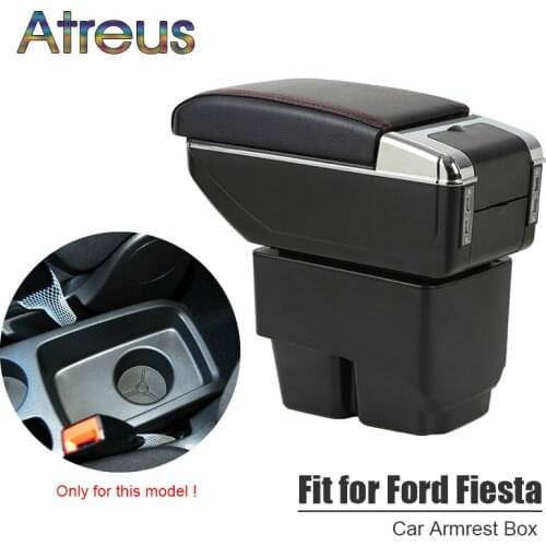 1set For Ford Fiesta Mk7 7 2009-2017 armrest box USB Charging interface heighten central Store content box cup holder ashtray