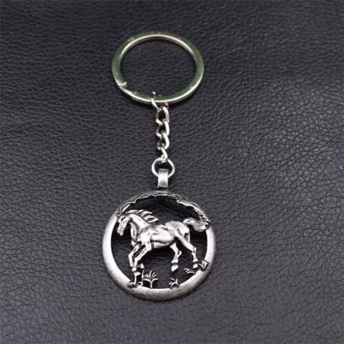 12pcs new cute animal horse Keychain Gift for Friend Vintage Keyring Accessories