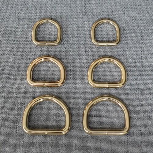 20 Pcs/Pack 15mm 20mm 25mm Webbing Strap D Ring For Bag Accessory Belt Loop Buckle Metal Hardware Pet Dog Collar Leads Leather