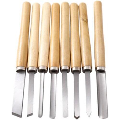 8 Pieces Wood Handles Lathe Chisels Wood Lathe Tool Set
