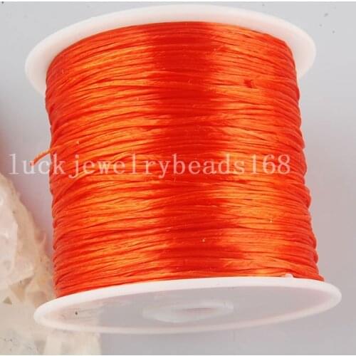 Free Shipping Women 1MM Orange Crystal Stretch Elastic Beading Cord 100M 1Pcs C3233
