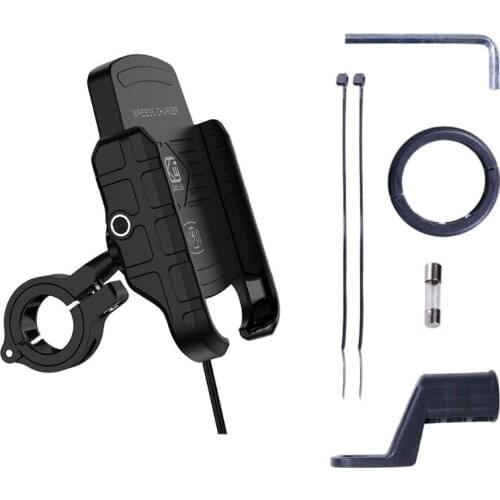 12V Phone Qi Fast Charging Wireless Charger Motorcycle Bracket Holder Waterproof Mount Stand for iPhone Samsung Huawei Xiaomi