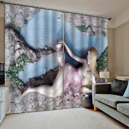 Beauty curtains 3D Curtain Luxury Blackout Window Curtain Living Room stereoscopic curtains