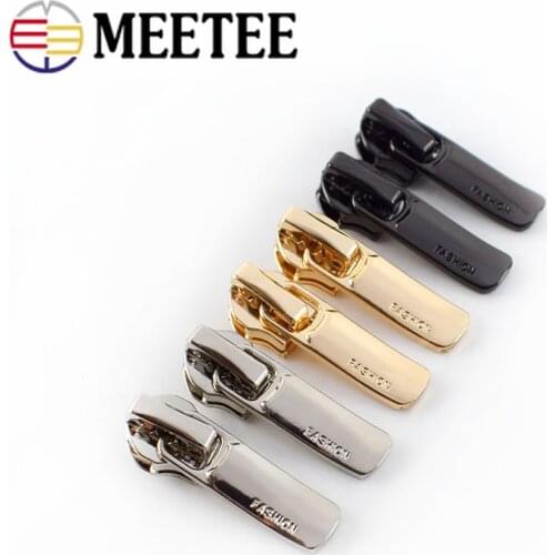 Meetee 10Pcs #5 Metal Zipper Sliders For Nylon Zippers Fashion Zip Head DIY Hand Jacket Clothes Crafts Decorative Material G2-1