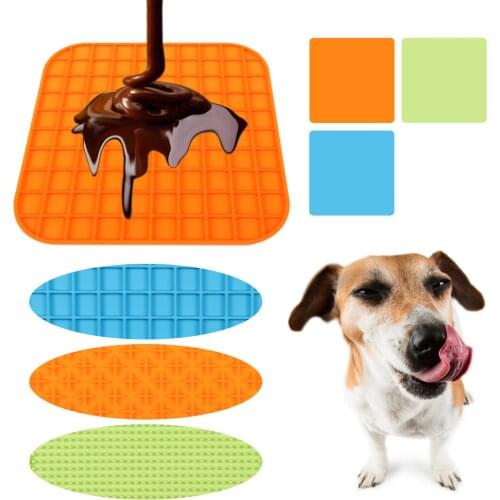 Dog Puppy Slow Feeder Food Bowl Slow Down Food Feeder Feeding Dish Plate Lick Pad Mat Silicone Dogs Supplies Feeders