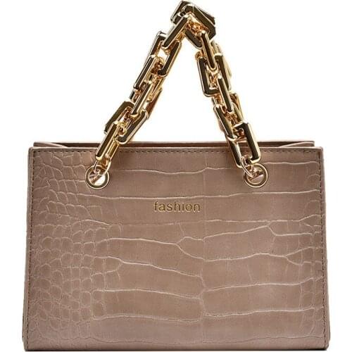Fashionable Purses Luxury Gold Chain Handbag Stone Pattern Leather Crossbody Bag Designer Shoulder Bag Messenger Bag