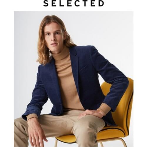 SELECTED Mens 100% Cotton Fine Corduroy Business Casual Blazer S|419308507
