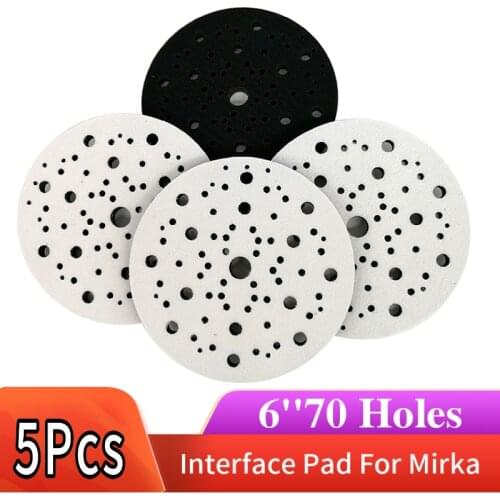 Soft Interface Pad 6" 150mm Multi-Hole Hook and Loop Sponge Buffering Pad Damping & Protection Sanding Pad