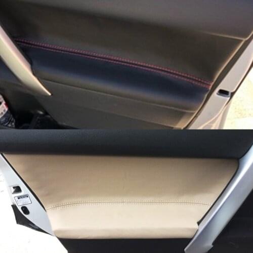 4pcs Microfiber Leather Interior Door Panel Cover Sticker Trim For Toyota Prado 2010 2011 2012 2013 2014 2015 2016 2017 2018