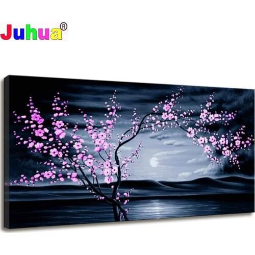 Still Life Cherry Blossom Night Diamond Embroidery Sale Diamond Painting 5d DIY Diamond Mosaic Flower,full Square Round Drill
