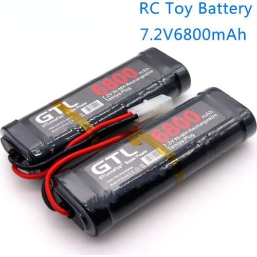 7.2V 6800mAh NiMh RC Toy Battery Rechargeable Flat Racing Car Replacement Battery for RC Airplane Helicopter Boat