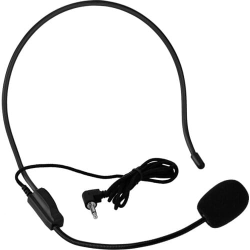 Portable Over Head Wear microphone Mini 3.5mm Head-mounted Wired Microphone for Speech Voice Amplifier Speaker Lecture Teach