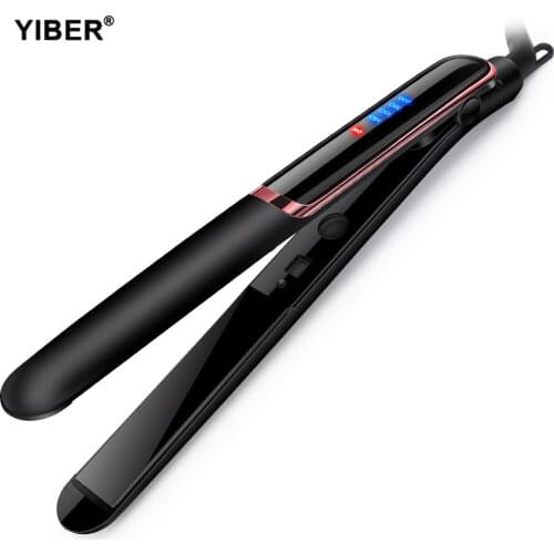 Professional Hair Straightener Curler Negative Ion Hair Flat Iron LCD MCH Heating Fast Roll Straight Curling Iron Corrugation