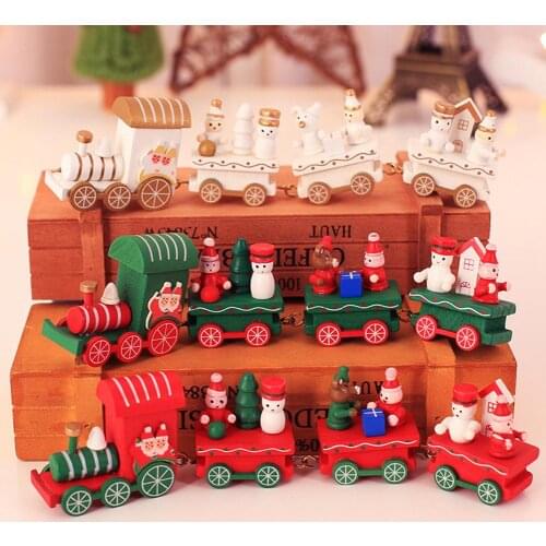 Xmas Decoration Christmas Cartoon Train Home Ornament Table Display Mold toys Home New Year Gift Christmas Decoration Navidad