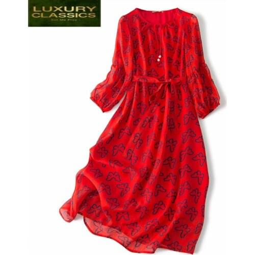 Silk Vintage Summer Real Dress Women Clothes 2021 Elegant Boho Sexy Floral Print Dresses Woman Long Party Vestidos A0879