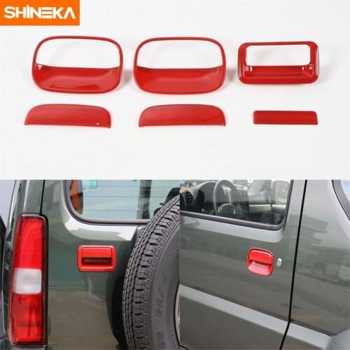 SHINEKA Car Styling Rear Trunk Door Handle Bowl Decoration Cover Trim Exterior Tailgate Anti-scratch Stickers For Suzuki Jimny