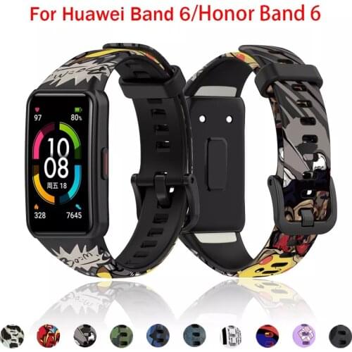 Replacement Sport soft Silicone Watch Band Wrist Strap Adjustable Watchbands for Huawei band 6/6 Pro for honor band 6 Watch