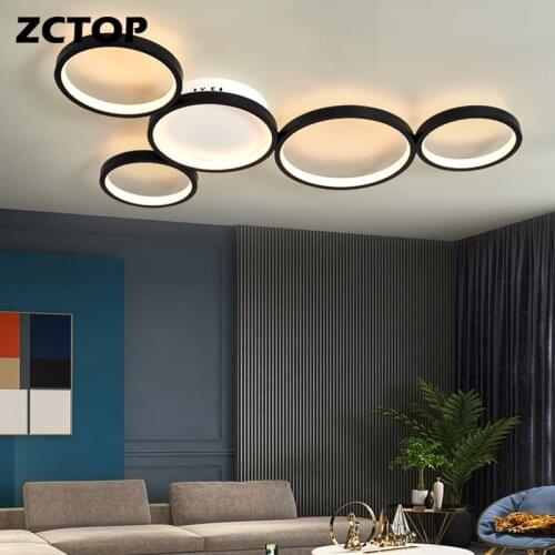 Modern LED Chandeliers Dining Living Room Bedroom Study Room Home Indoor Lighting Dimmable Ceiling Chandelier Gold Black AC 110V