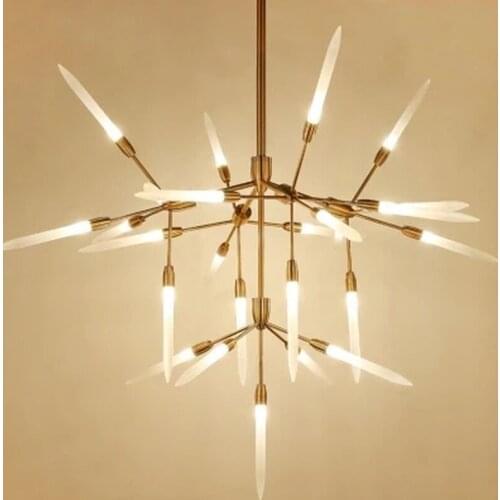 Minimalism Branches led Chandelier Lighting fixtures Lustres Living Room Gold Chandeliers Plated Blossoms Pendant Hanging Lamp