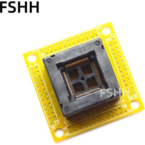 QFP100 test socket TQFP100 LQFP100 ic socket with PCB 0.5mm pitch size 14mmx14mm 16mmx16mm