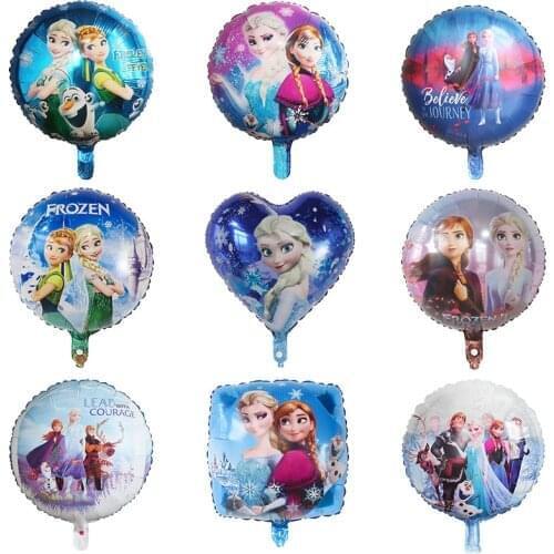 10Pcs 18inch Cartoon Frozen Princess Foil Balloons Elsa Anna Olaf Helium Globos Baby Shower Birthday Party Decorations Kids Toys