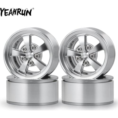 YEAHRUN 1/2/4 Pcs Metal Alloy 1.9inch Beadlock Wheel Rim Wheel Hub For 1/10 Axial SCX10 CC01 D90 RC Crawler Car Upgrade Parts