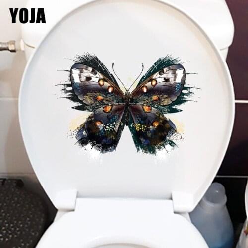 YOJA 23.5×18.2CM Classic Art Butterfly Home Bedroom Decoration Wall Stickers Fashion WC Toilet Decals T1-2784