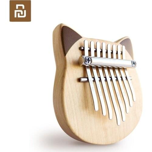 Youpin Vvave 8 Key Cat Kalimba Birch Material Thumb Piano Musical Instrument With Learning Book Tune Hammer