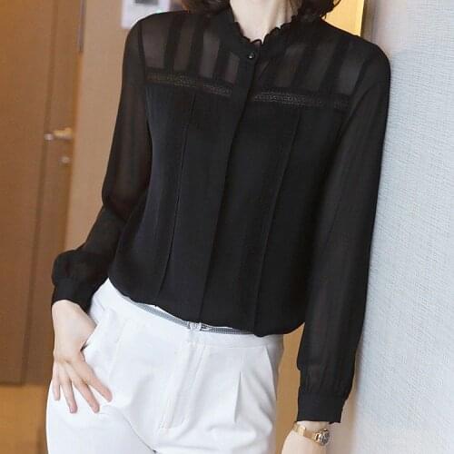 Women Blouse Lace Long Sleeve Shirt Mulberry Silk Top Blusas Ropa De Mujer