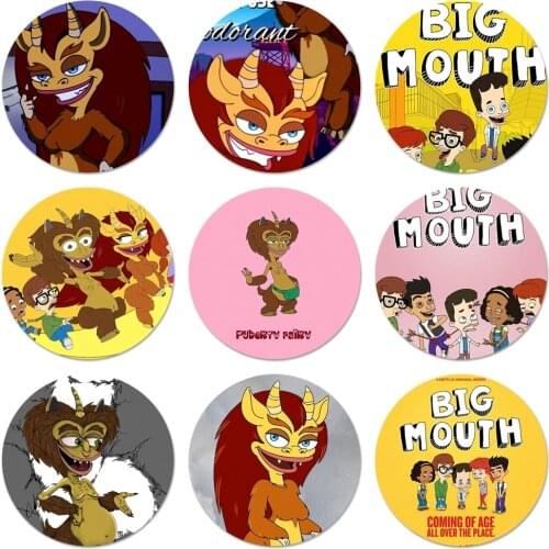 Big Mouth Icons Pins Badge Decoration Brooches Metal Badges For Backpack Decoration