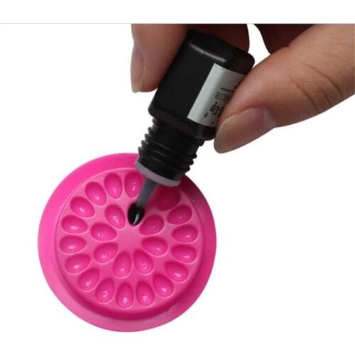 100PCS Plastic Flower Shape Glue Gasket Glue Pad Transparent Glue Holder For Eyelash Extension Eyelashes Adhesive Pallet Paste