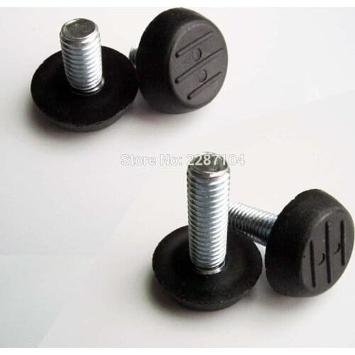 12pcs Black Nylon Furniture Table Sofa Cabinet Adjustable Balance Leg Feet Glide Slide Leveler Base M8x15 25mm Bolt Screw on Pad