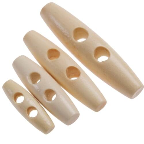 20pcs 2 Holes Wooden Buttons Sewing Horn Toggle Buttons For Coat Cloth Accessories Diy Craft Scrapbooking Olives Buttons