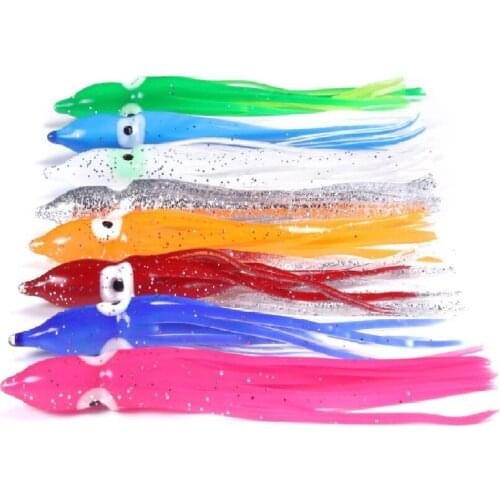 6 Lot Soft Plastic Squid Lures Baits Saltwater Tackle Rigs Lure Accessories