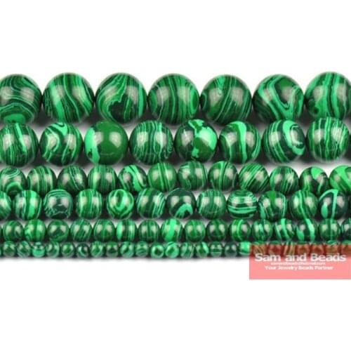 Free Shipping Malachite Gem Round Loose Spacer jwewlry Beads 16" Pick Size 4 6 8 10 12mm