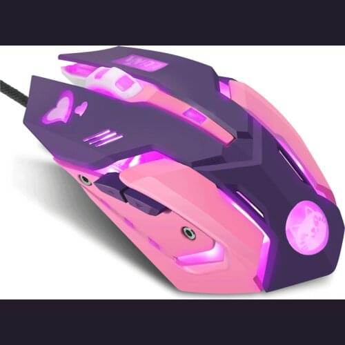 Mute 2.4GHz Wired Optical Gaming Mouse Four-way Wheel 6-button Mouse DPI2400 For Desktop Laptop