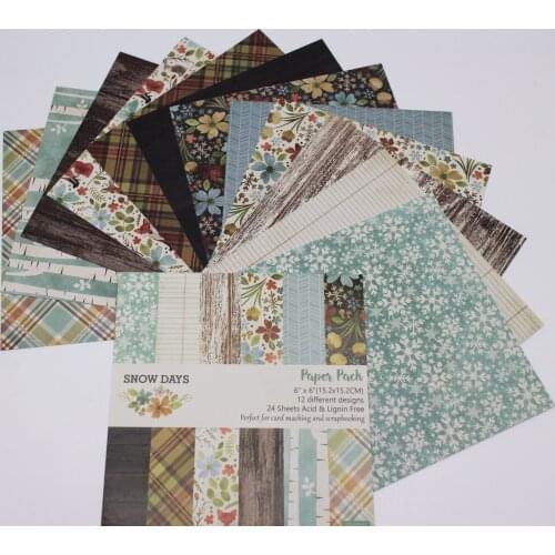 12/24 Sheets 6'' Single-side printed Paper winter Style Handmade Craft Paper For DIY Projects/Photo Album/Card Making Crafts