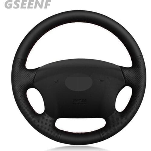 Car Steering Wheel Cover For Hyundai Sonata NF NFC 2005-2010 Azera 2005-2010 Black Hand-stitched Soft Artificial Leather