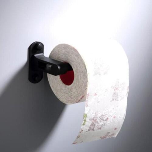 Black Wall Mount Toilet Roll Paper Holder Hanger Bathroom Space Aluminum Paper Holder Towel Hanger Bathroom Hardware Accessories