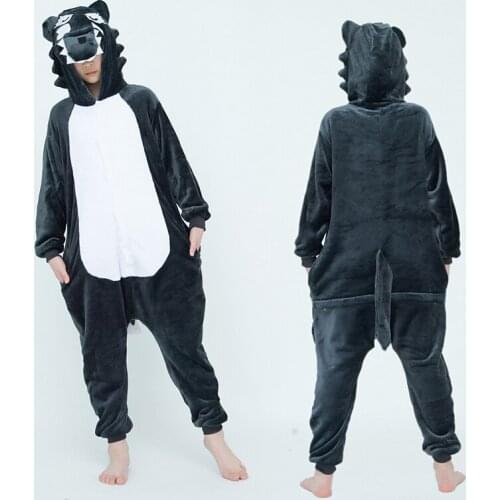 Animal Children Flannel Pajamas Set Winter Autumn Hooded Unicorn Cartoon Kids Pajamas For Boys Girl Sleepwear Stitch Wolf Onesie