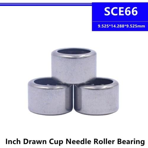 50pcs/100pcs SCE66 9.525*14.288*9.525mm Inch Size Drawn Cup Needle Roller Bearing 9.525x14.288x9.525mm