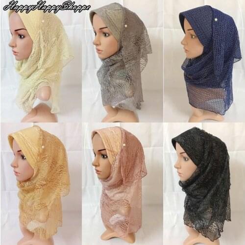 Islamic Muslim Women Hijab Cap Long Headwrap Shawls Ladies Arab Amira Scarf Turban Head Cover Hat