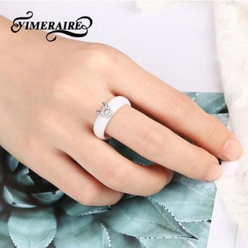 Special Ceramic Ring Cute Antlers for Women Engagement 925 Sterling Silver Rings Black White Color Ceramic Appointment Jewelry