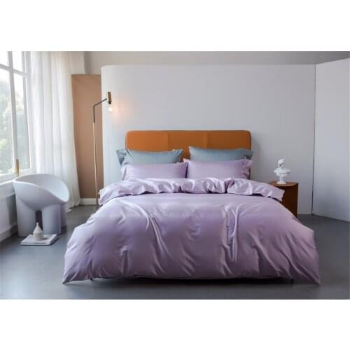 Glamorous Life High Quality Solid Color Long Staple Cotton Bedding Set Duvet Cover Set Sheet Pillowcase King Queen 4 PCS